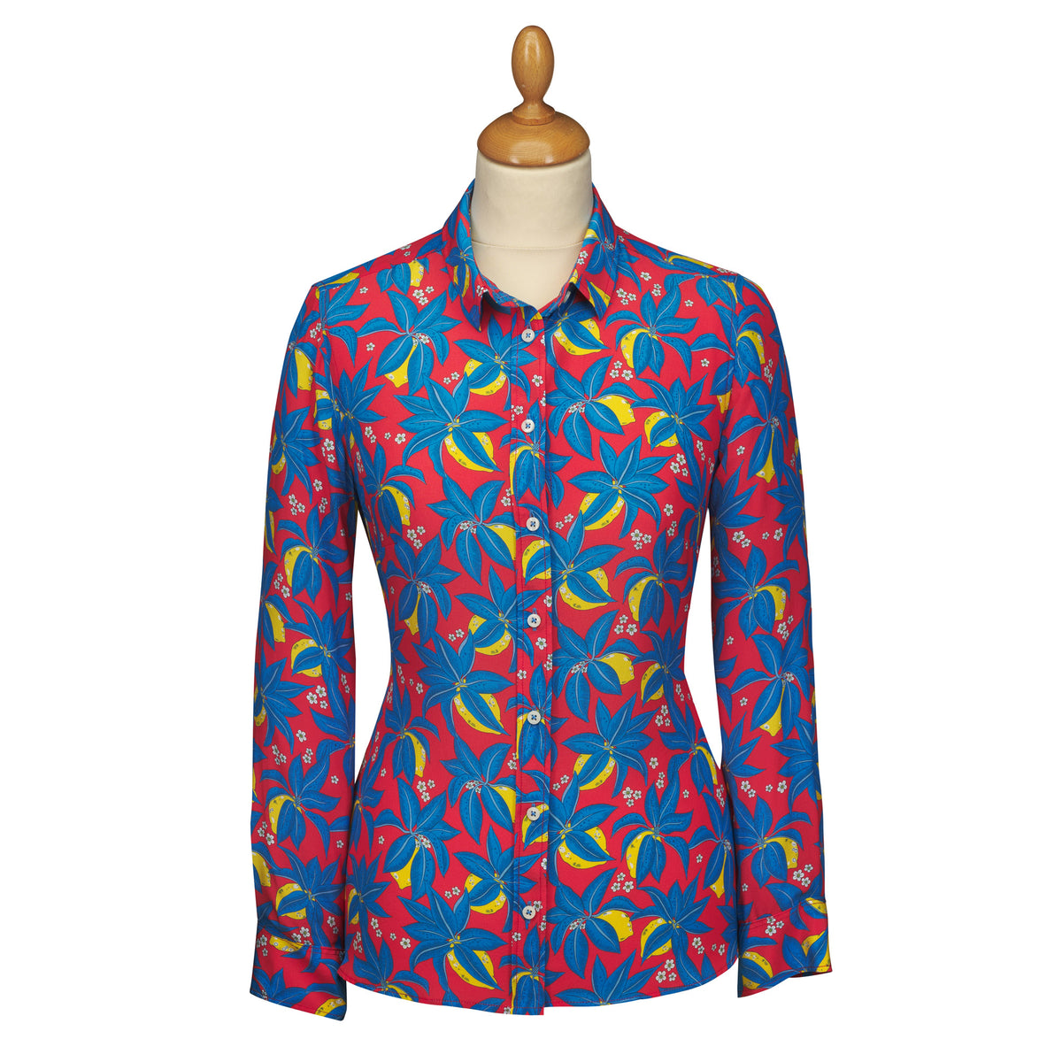 Citron Presse Silk Shirt made with Liberty Fabric