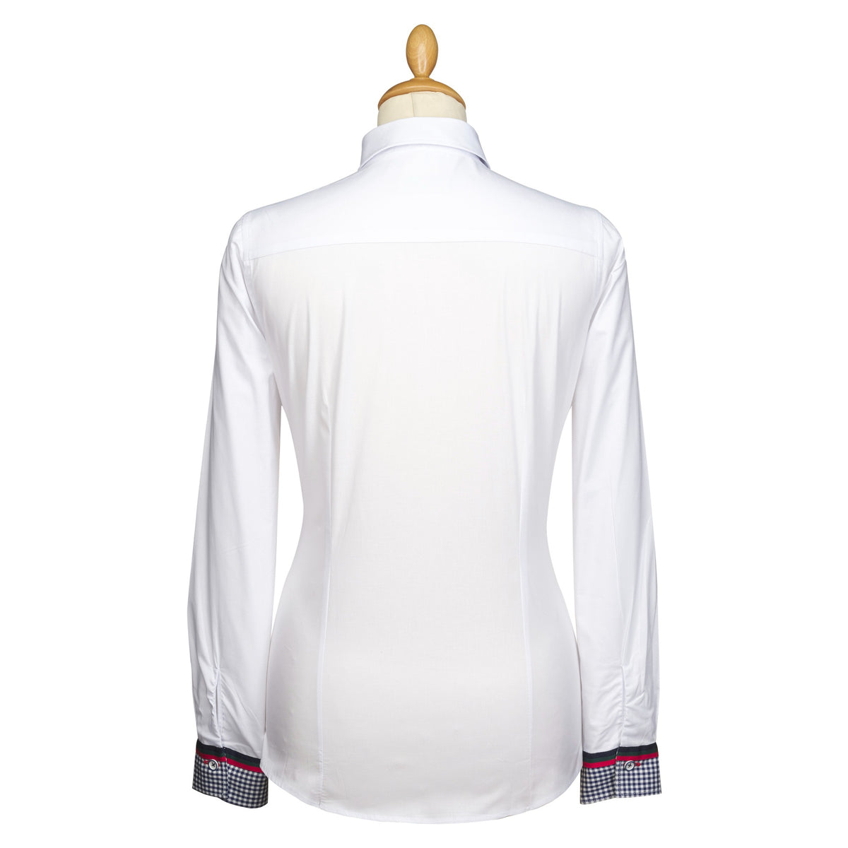 Classic White Tailored Shirt with Gingham Trim