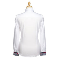 Classic White Tailored Shirt with Gingham Trim