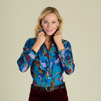 Peony Parade Crepe de Chine Shirt Made with Liberty fabric