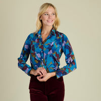 Peony Parade Crepe de Chine Shirt Made with Liberty fabric