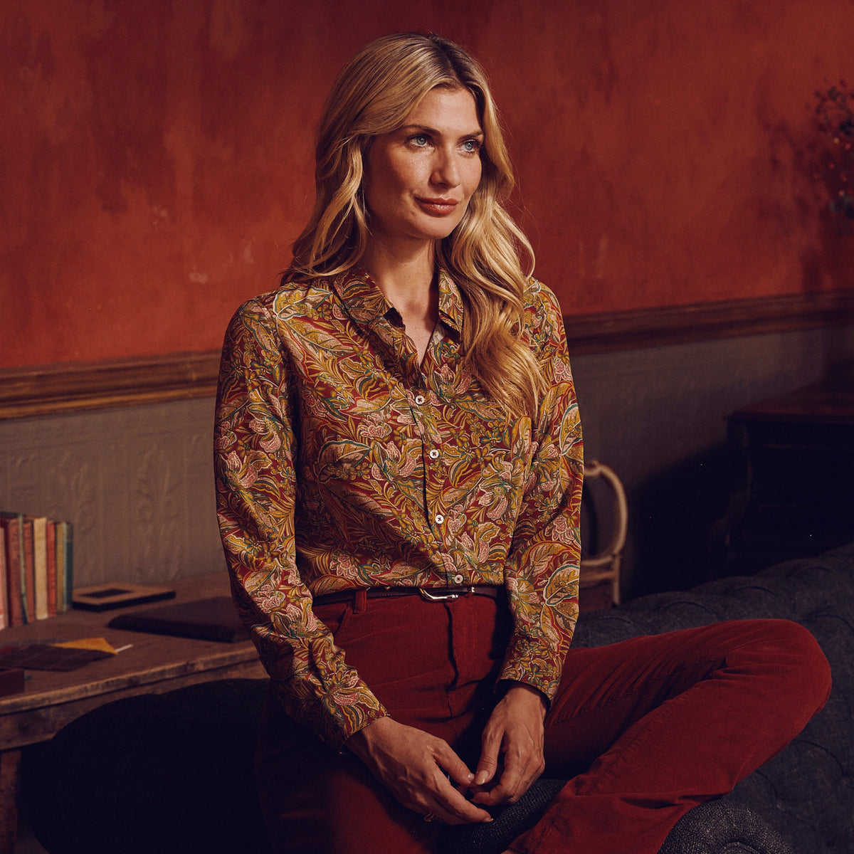 Hawaiian Paisley Crepe de Chine Shirt Made with Liberty fabric