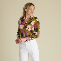 Verve Pop Crepe de Chine Shirt made with Liberty Fabric