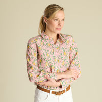 Lemon Blossom Crepe de Chine Shirt made with Liberty Fabric
