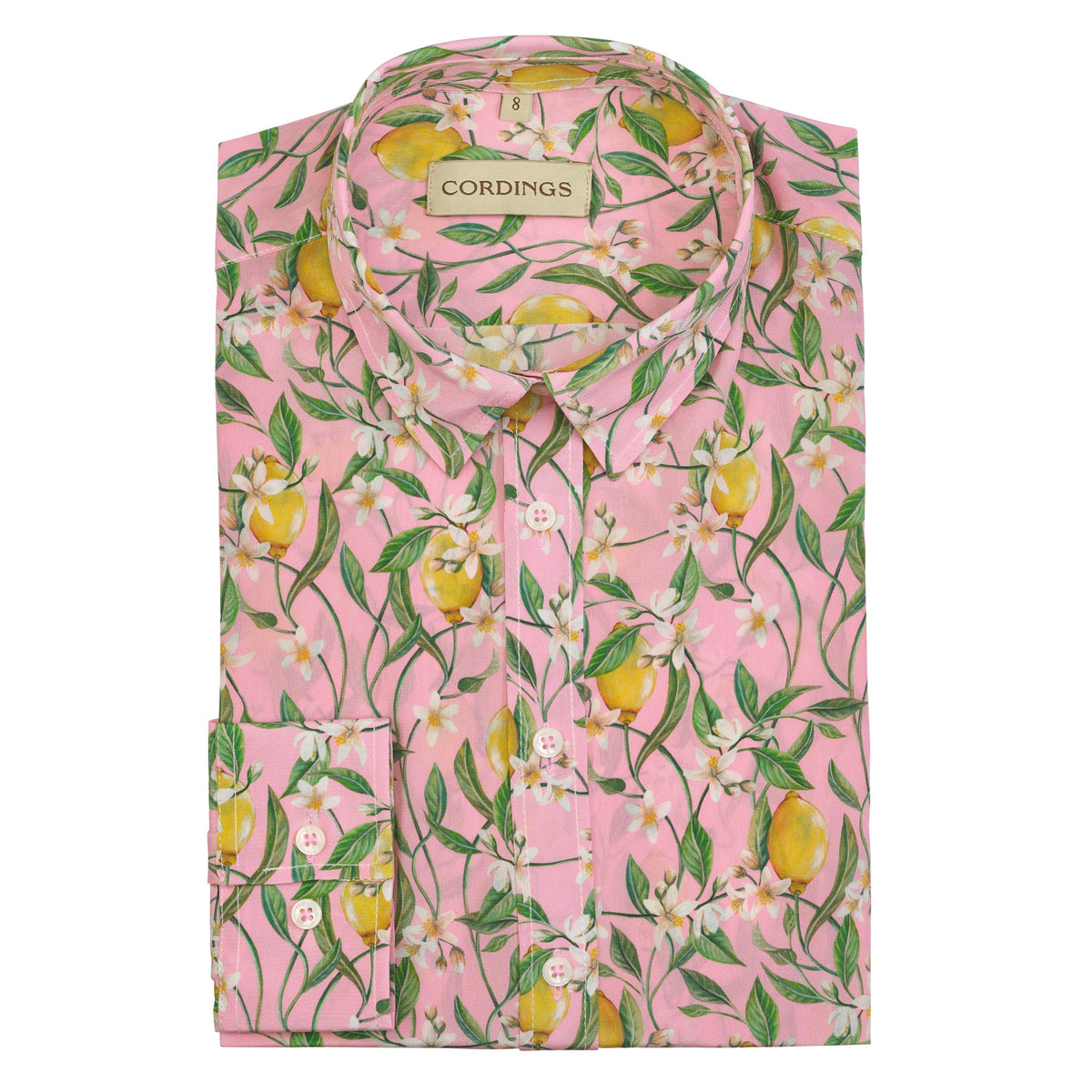 Lemon Blossom Crepe de Chine Shirt made with Liberty Fabric