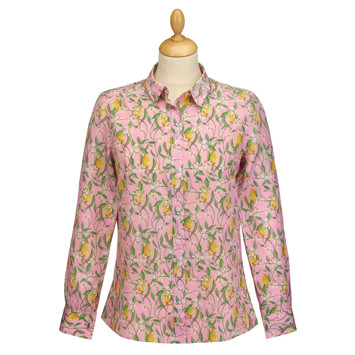 Lemon Blossom Crepe de Chine Shirt made with Liberty Fabric