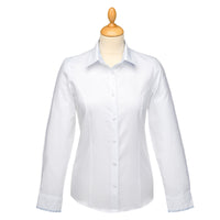 White Cotton Floral Trim Shirt