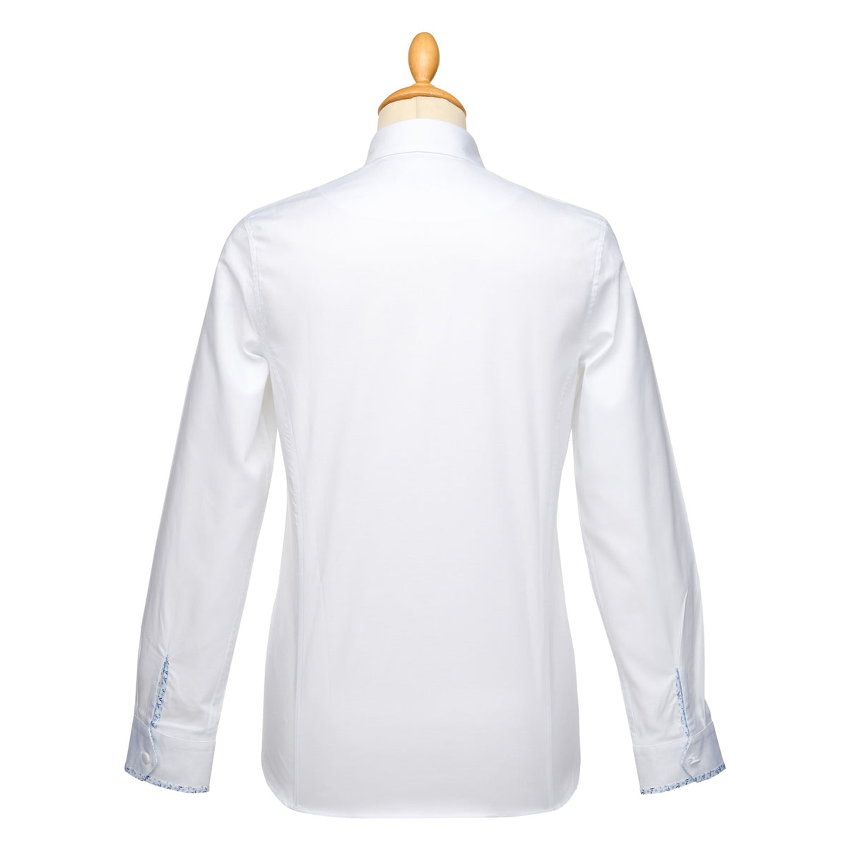 White Cotton Floral Trim Shirt