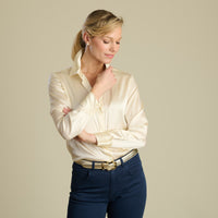 Ecru Satin Silk Chole Blouse