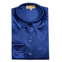Navy Satin Silk Chole Blouse