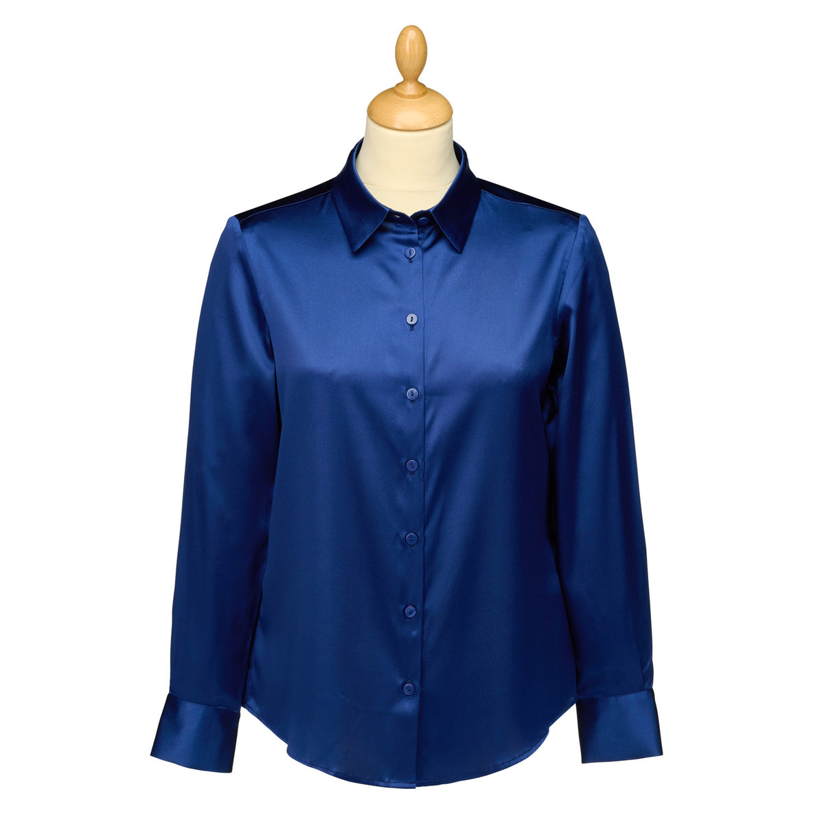 Navy Satin Silk Chole Blouse