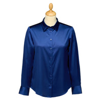 Navy Satin Silk Chole Blouse