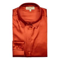 Red Rust Satin Silk Chole Blouse