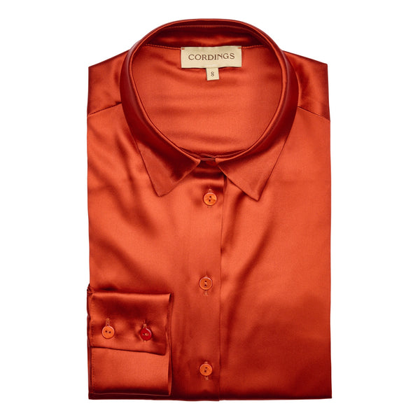 Red Rust Satin Silk Chole Blouse