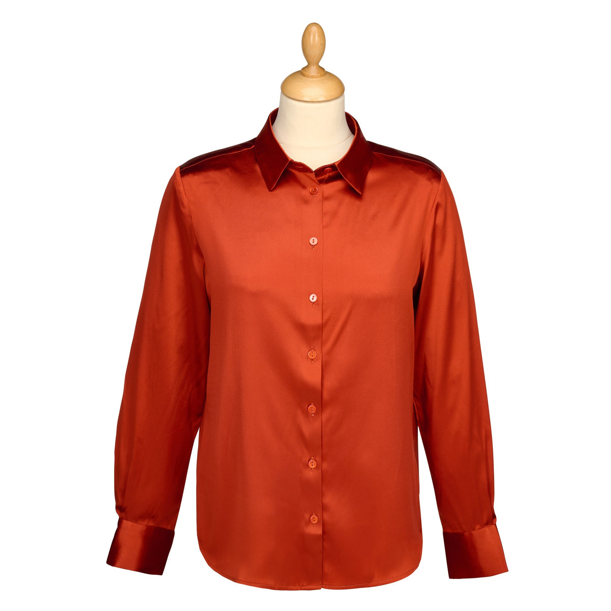 Red Rust Satin Silk Chole Blouse