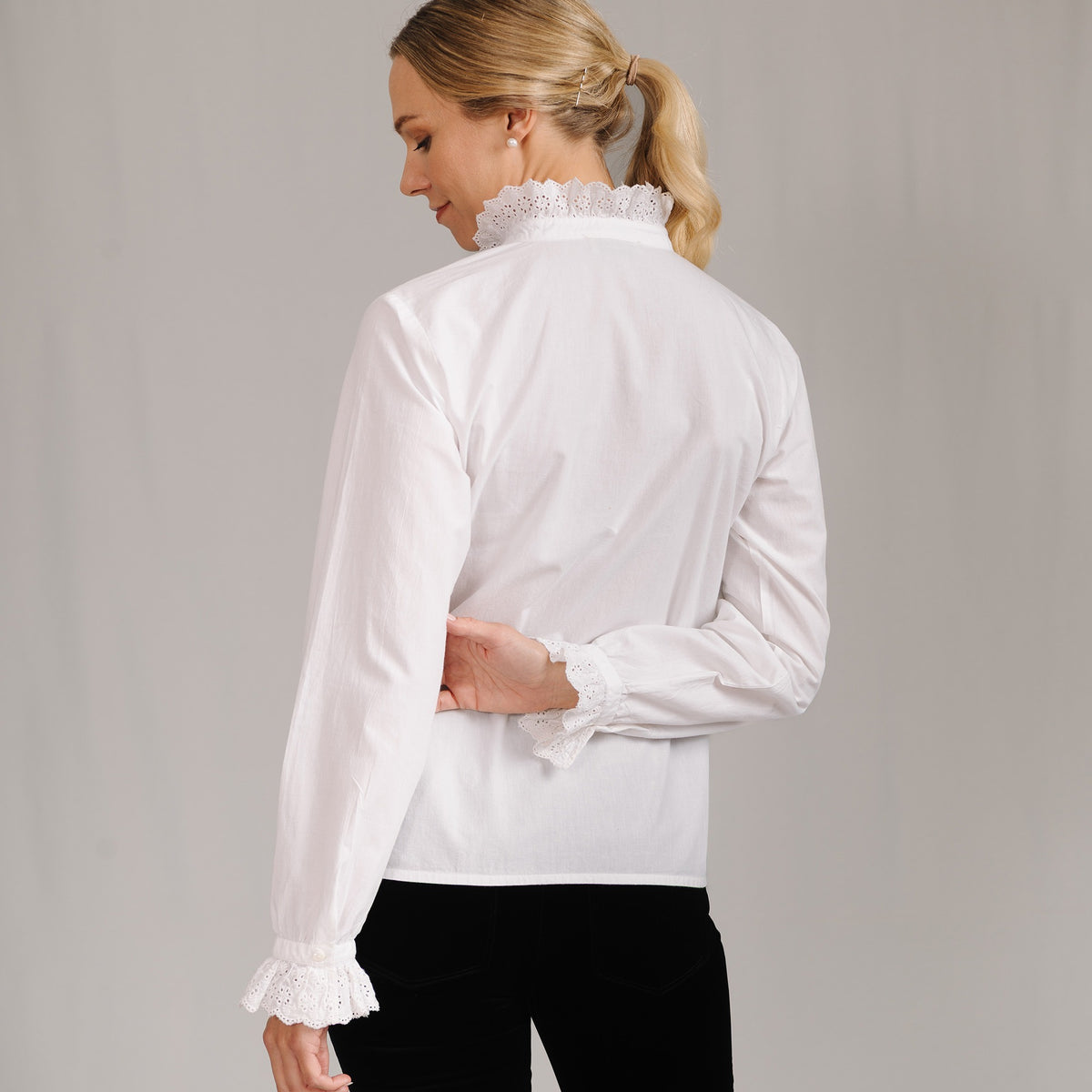 White Ruffle Cecilia Blouse