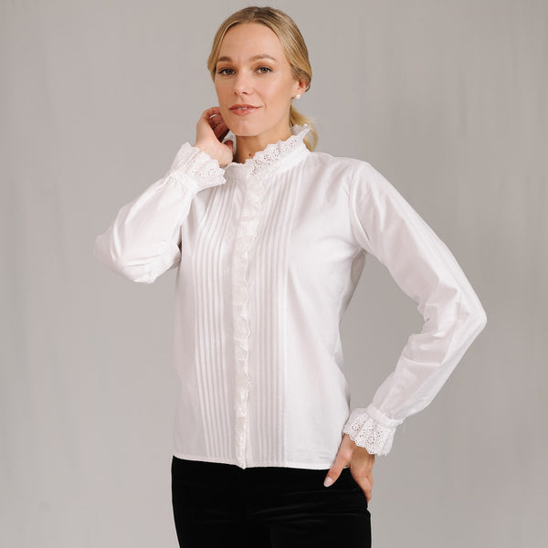 White Ruffle Cecilia Blouse