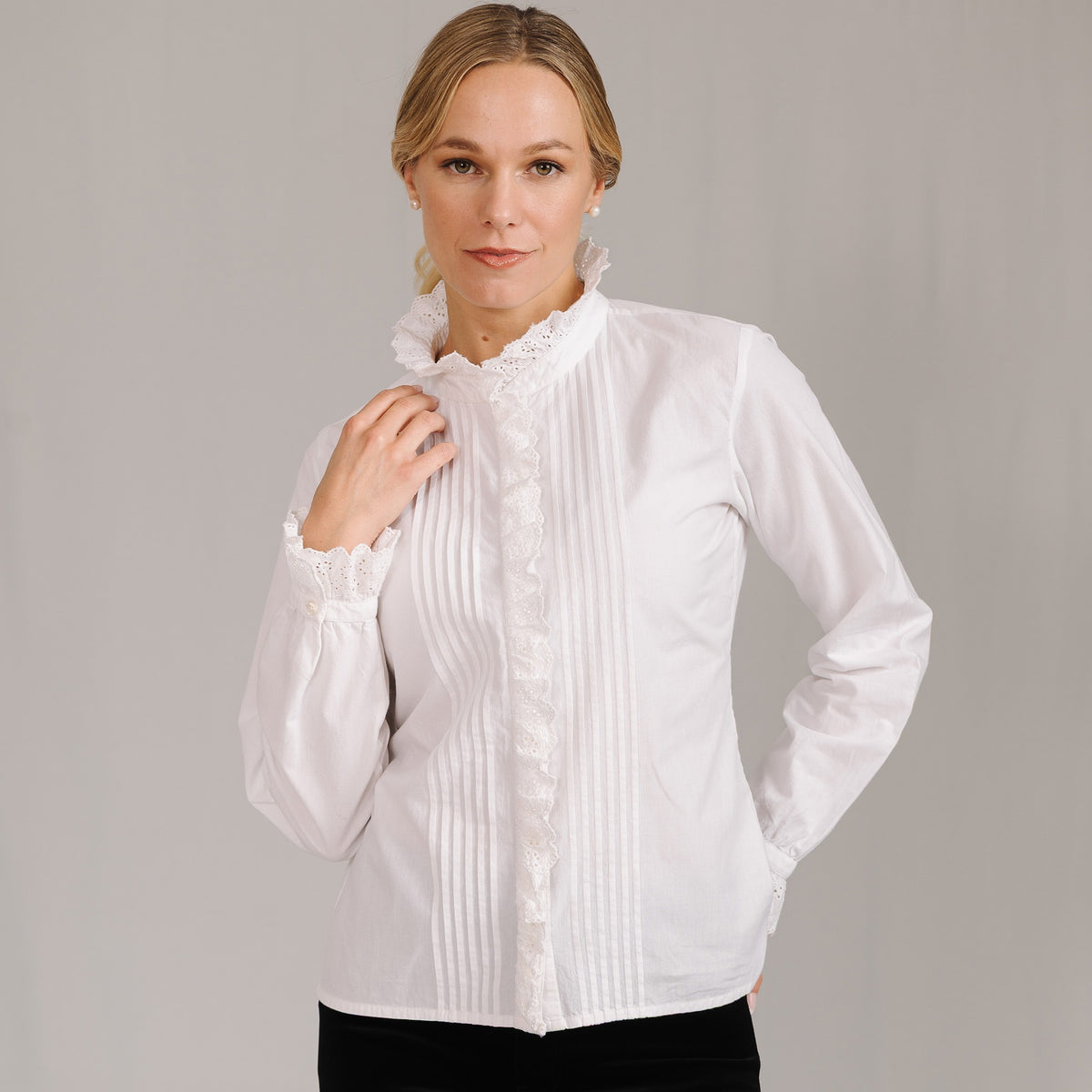 White Ruffle Cecilia Blouse