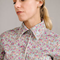 Ditsy Pink Flowers Blouse