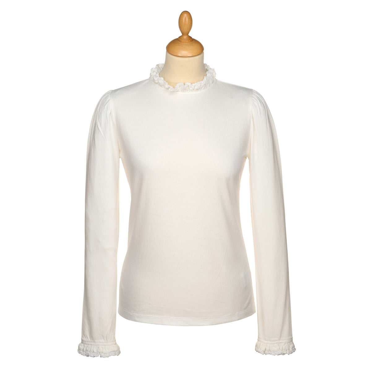 Frill Neck Cotton Jersey Top