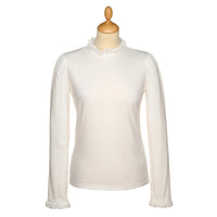 Frill Neck Cotton Jersey Top