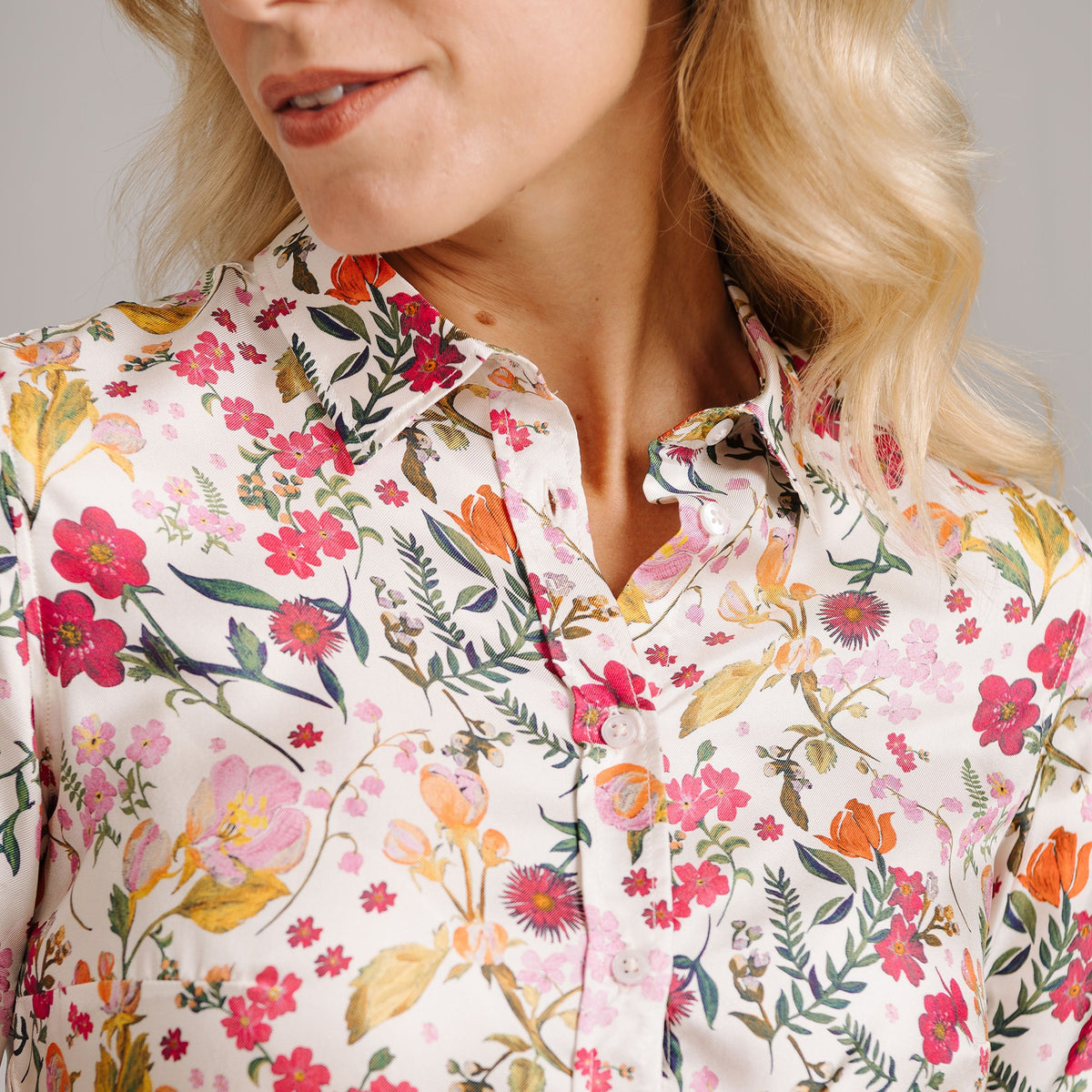Heidi Twill Silk Shirt Made with Liberty fabric
