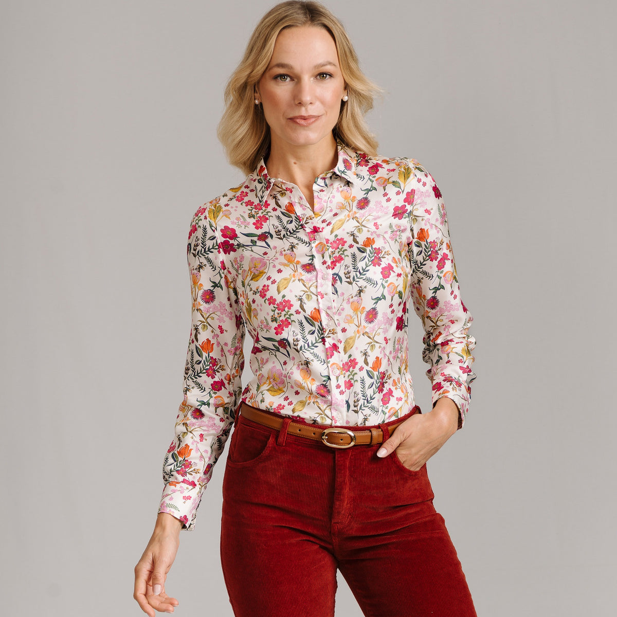 Heidi Twill Silk Shirt Made with Liberty fabric