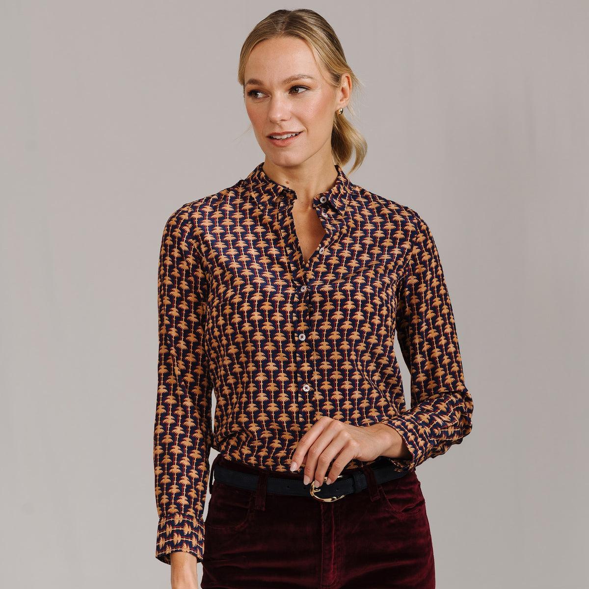 Apollo's Paradise Crepe de Chine Shirt made with Liberty fabric