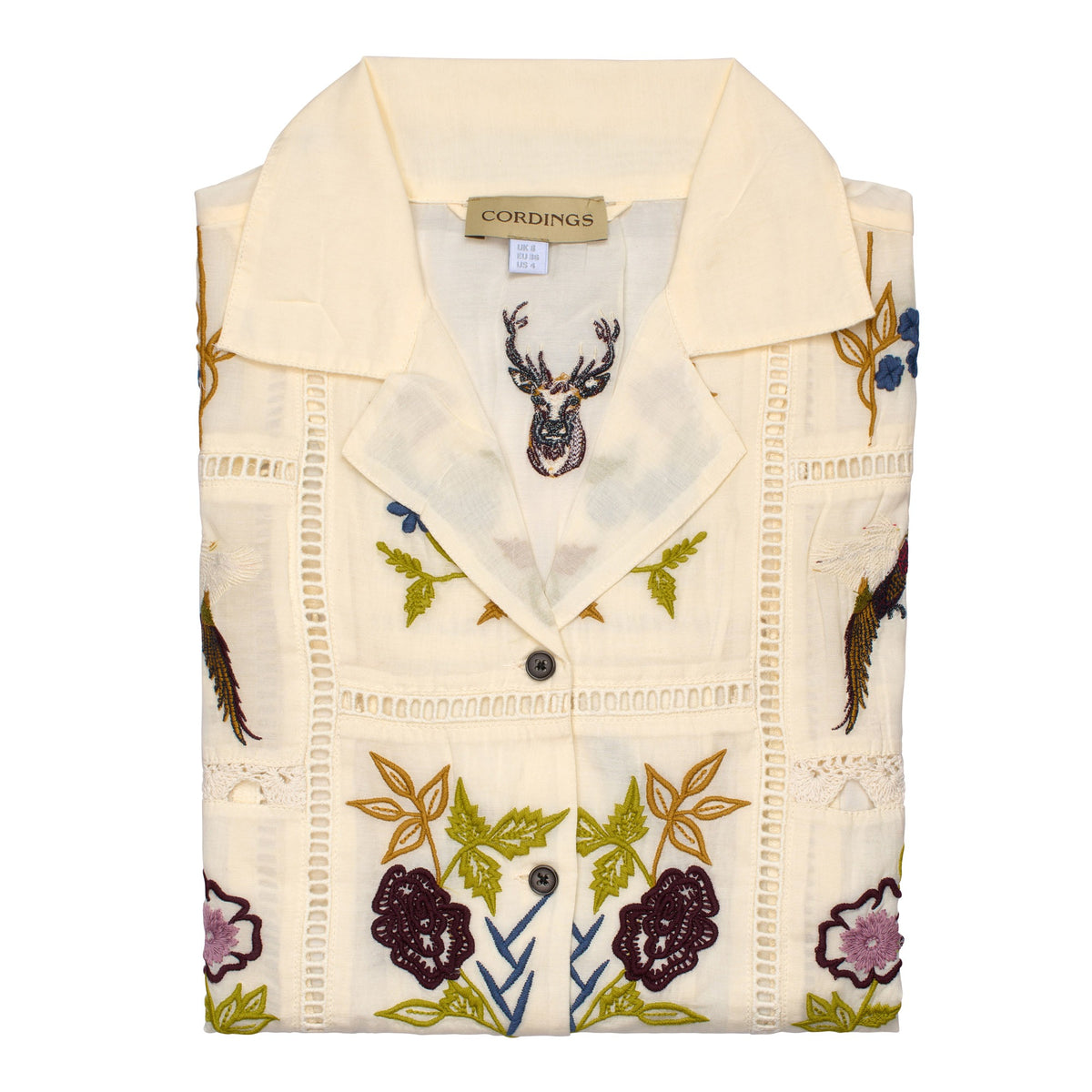 Embroidery Pheasants & Stag Blouse