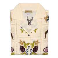 Embroidery Pheasants & Stag Blouse