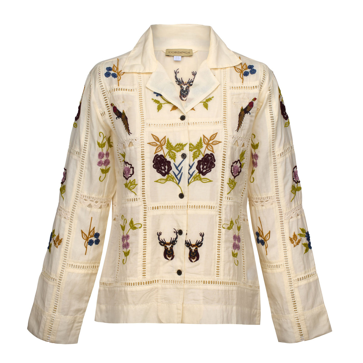 Embroidery Pheasants & Stag Blouse