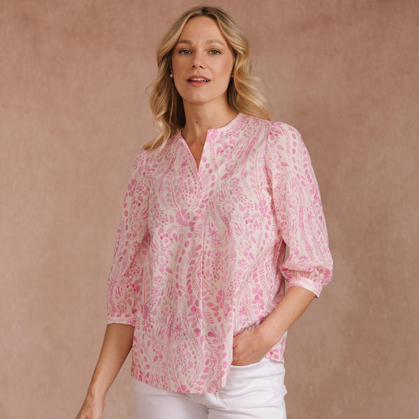 Cotton Pink Floral Blouse