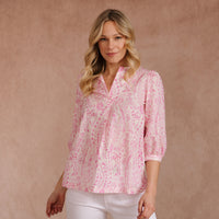 Cotton Pink Floral Blouse