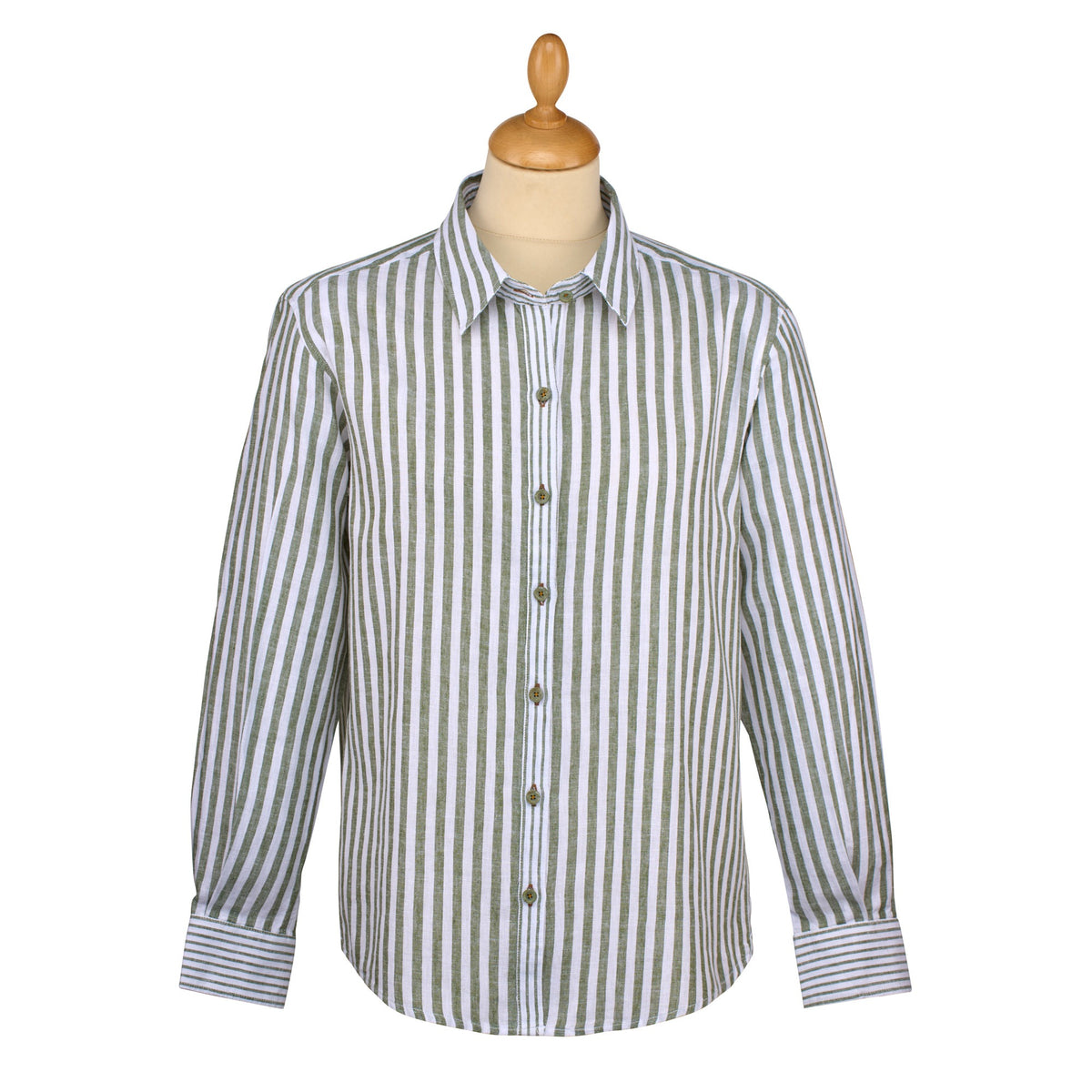 Nautical Green Cotton & Linen Shirt