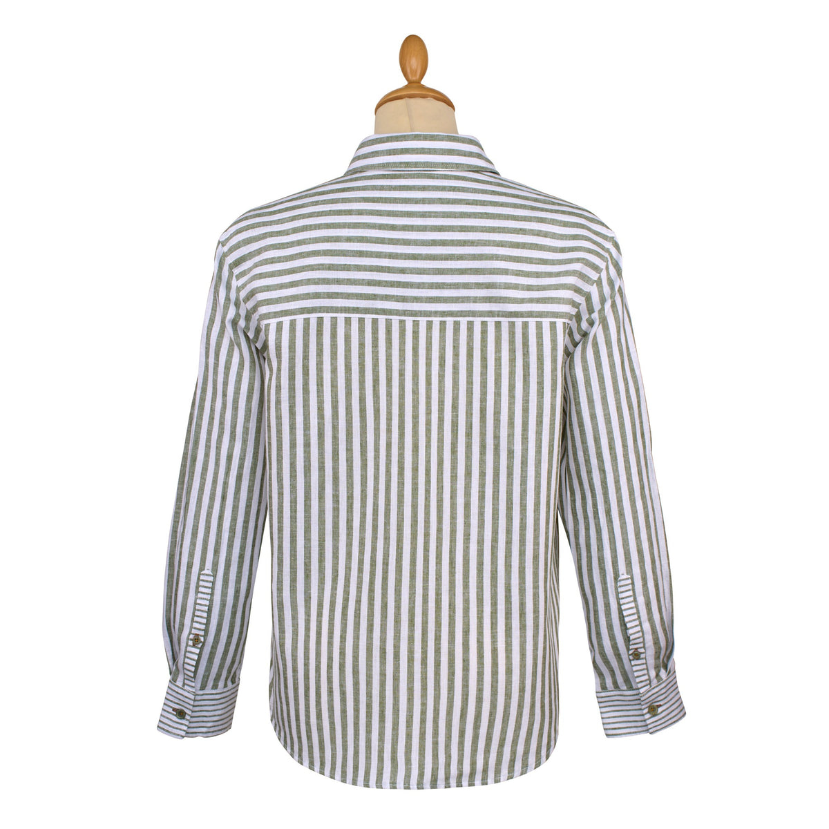 Nautical Green Cotton & Linen Shirt