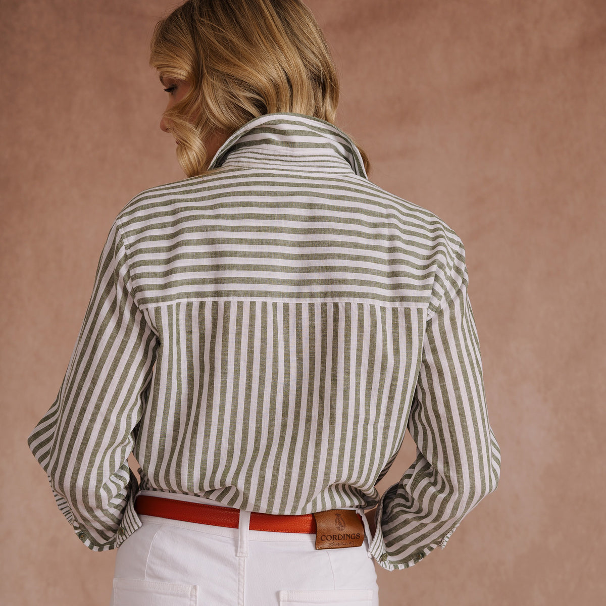Nautical Green Cotton & Linen Shirt