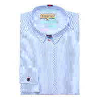 Blue Striped Seersucker Shirt