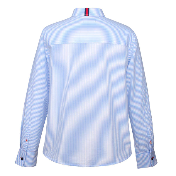 Blue Striped Seersucker Shirt