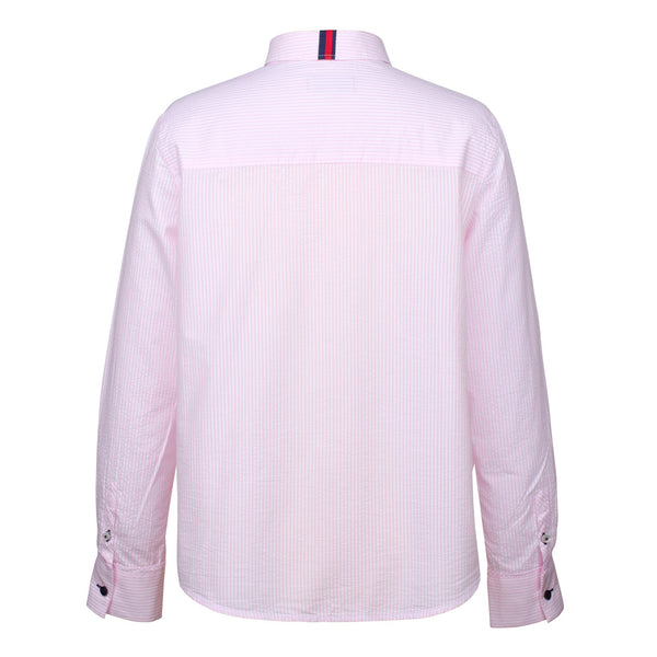 Pink Striped Seersucker Shirt