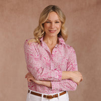 Stripe and Bow Silk Shirt made with Liberty fabric