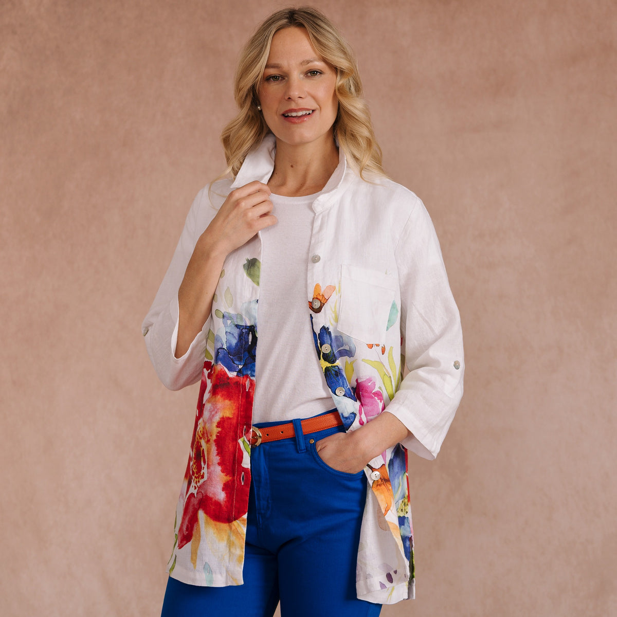 Floral Linen Blouse