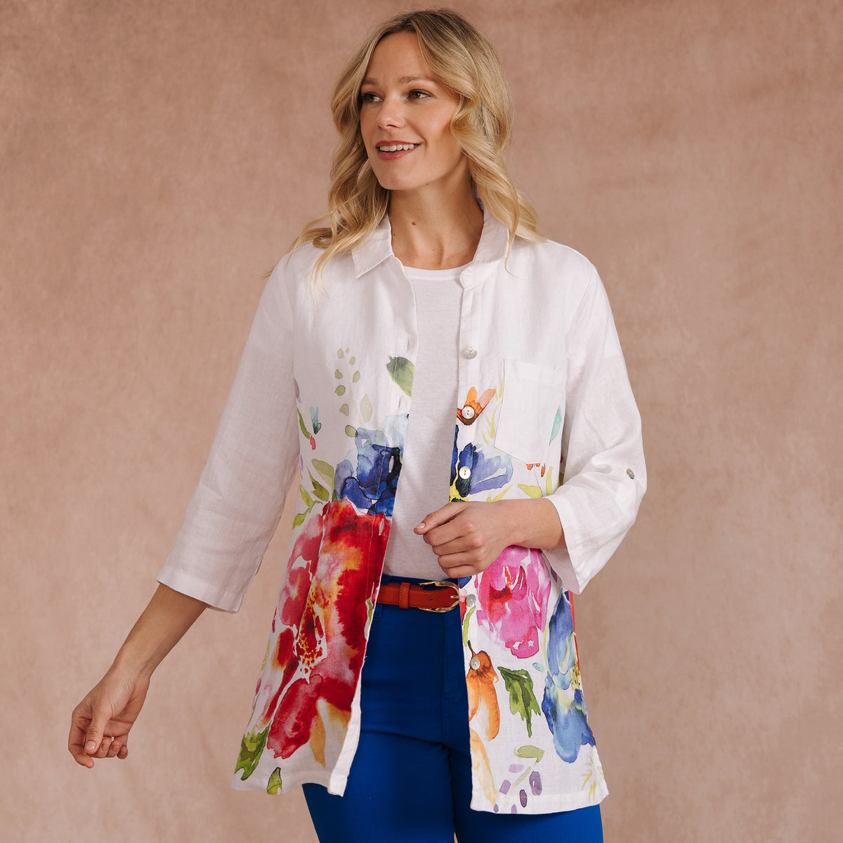 Floral Linen Blouse