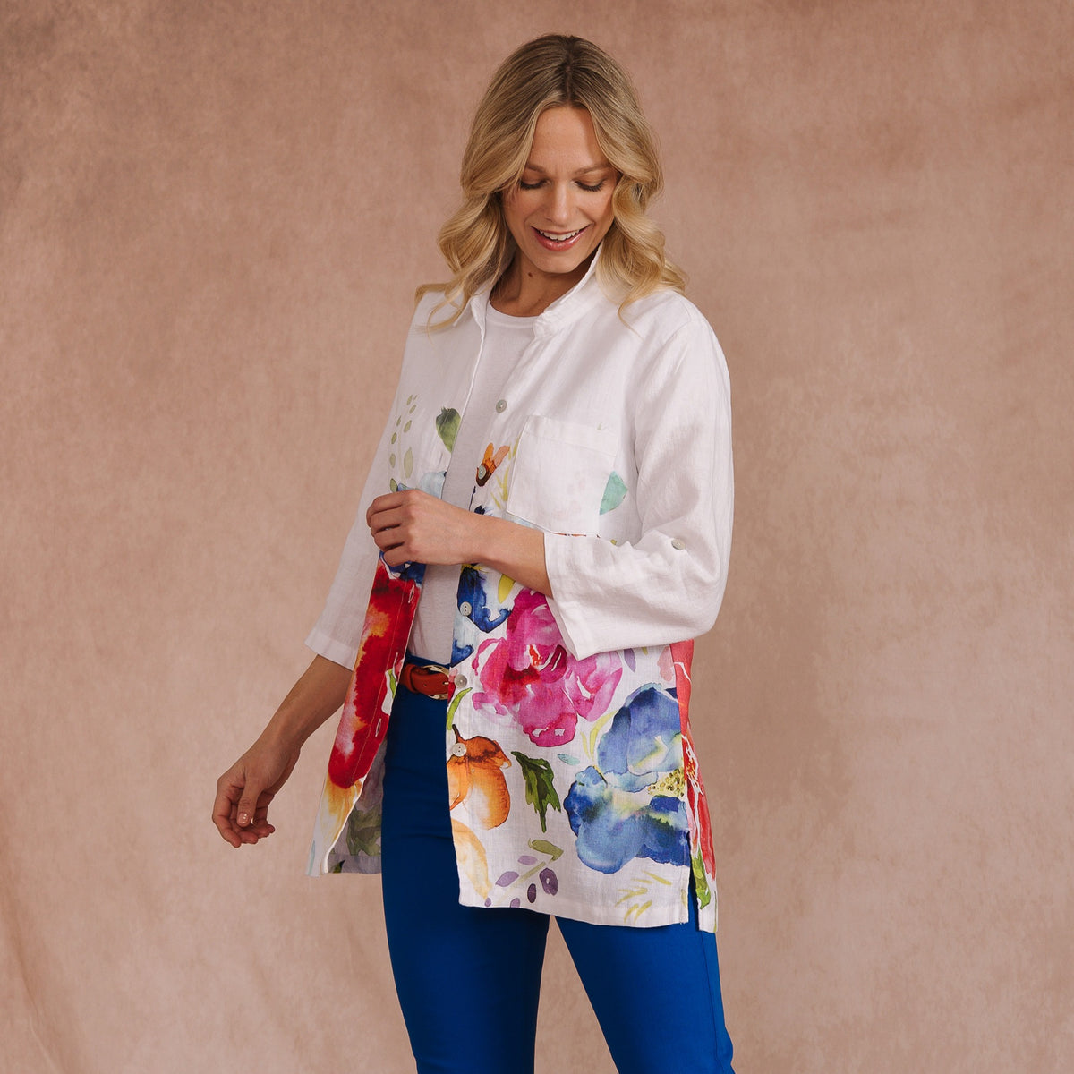 Floral Linen Blouse