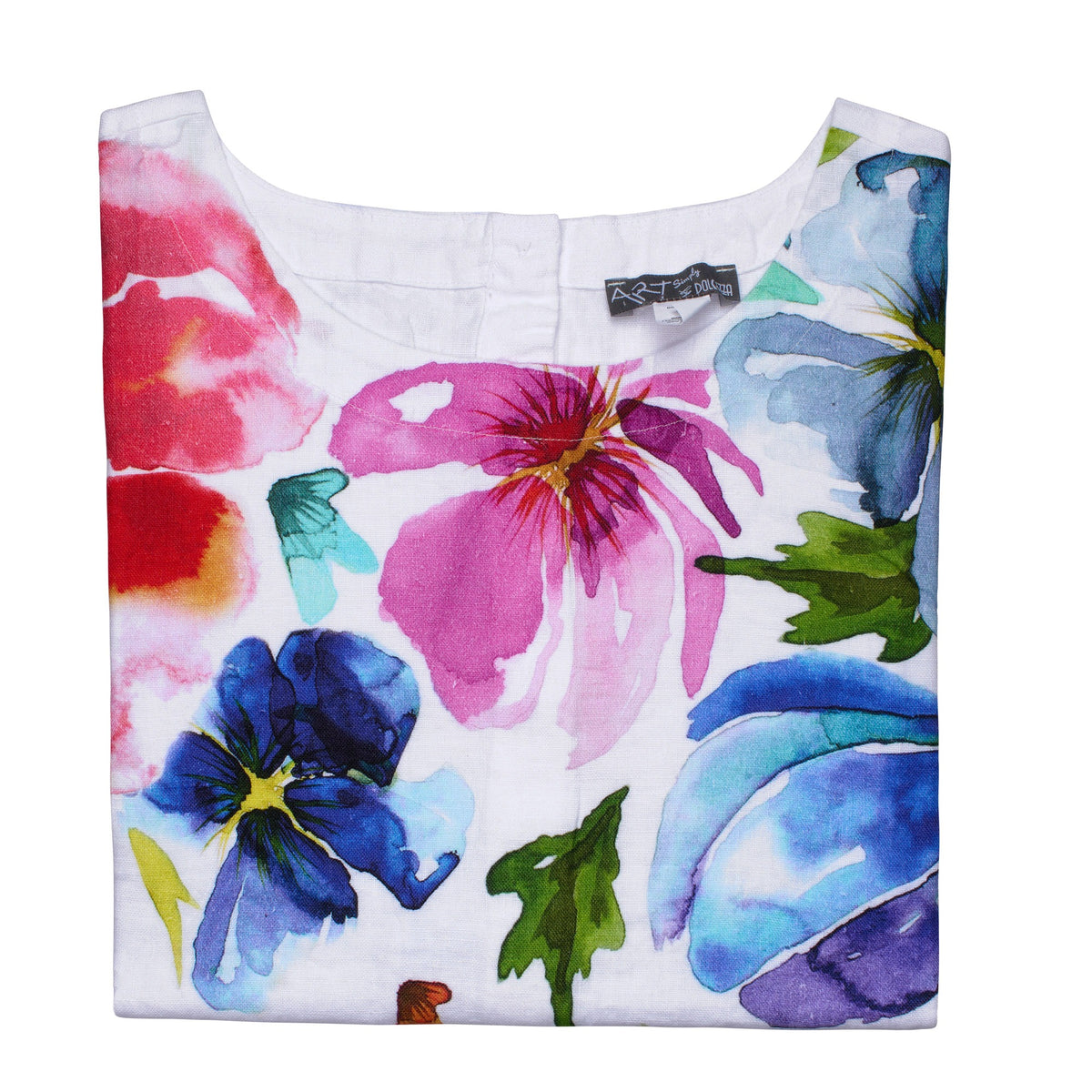 Floral Linen Short Sleeve Top