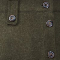 Olive Green Loden A-Line Skirt