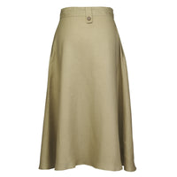 Khaki Maria Linen A-Line Skirt