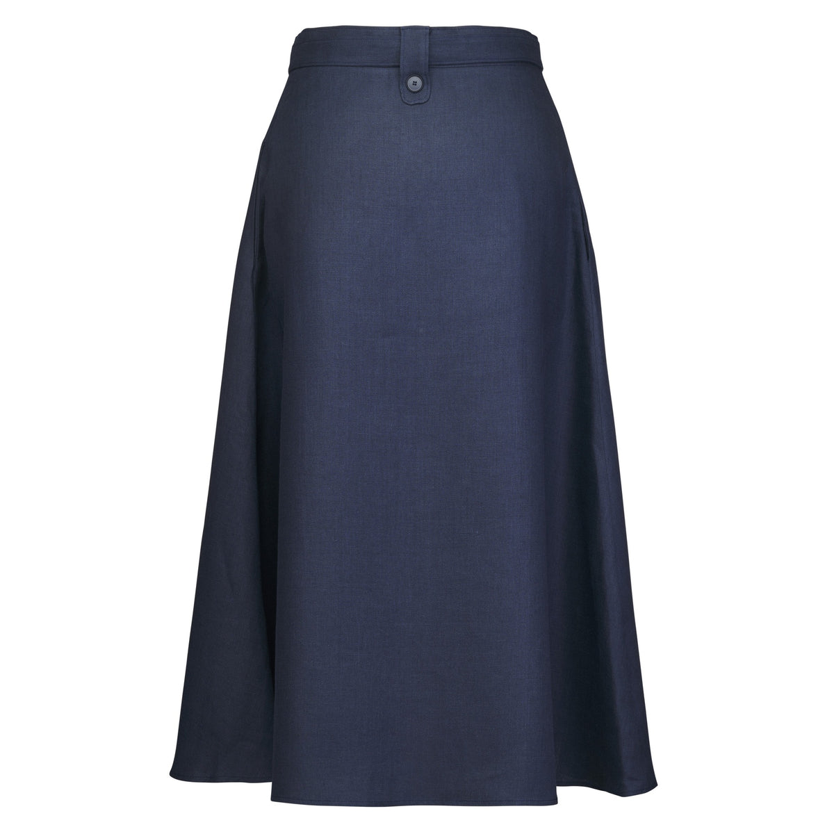 Navy Maria Linen A-Line Skirt
