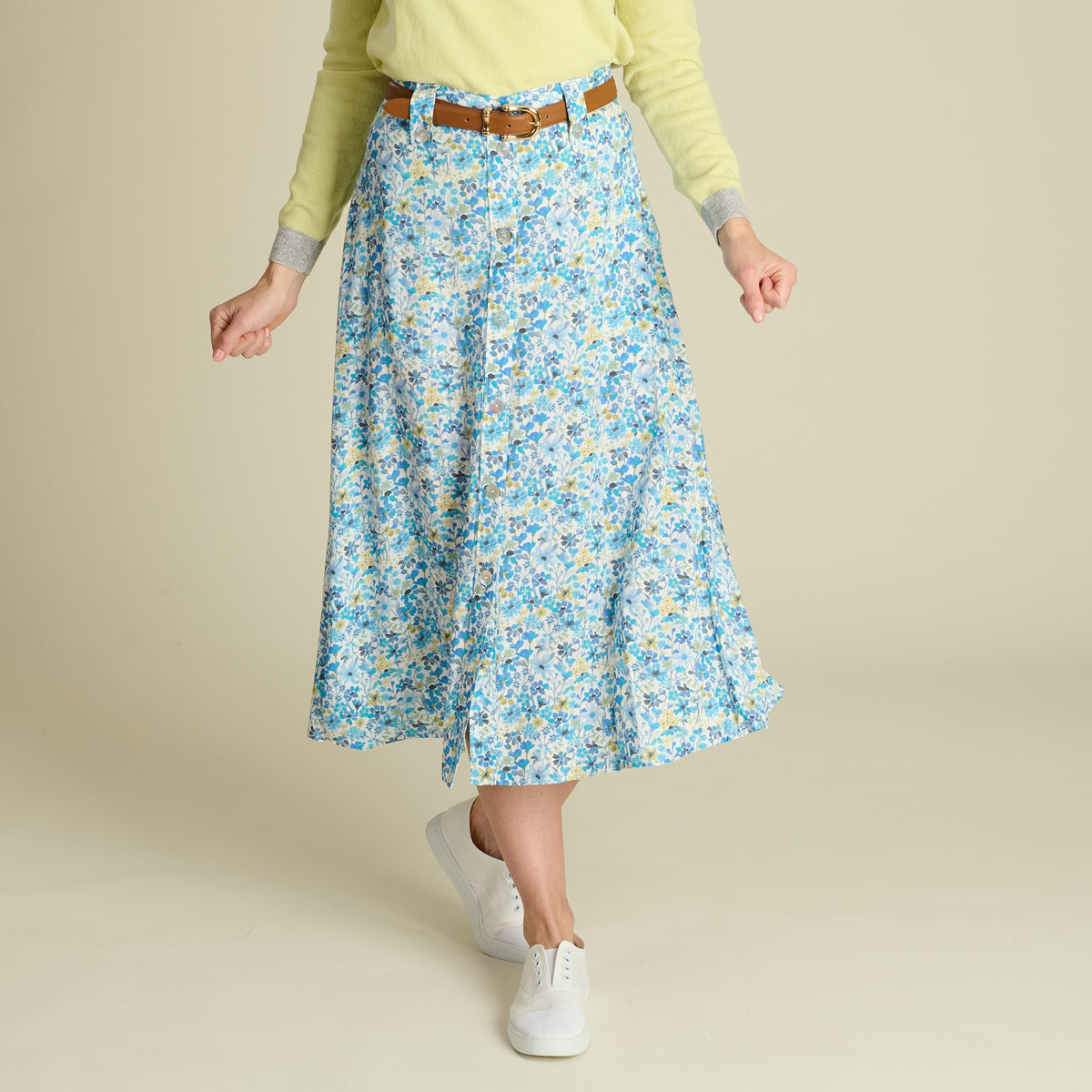 Blue Summer of Dreams Skirt made with Liberty Fabric