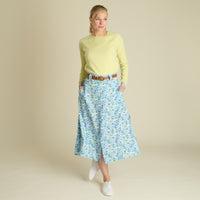 Blue Summer of Dreams Skirt made with Liberty Fabric