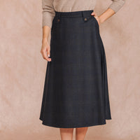 Navy Harlow A-Line Skirt